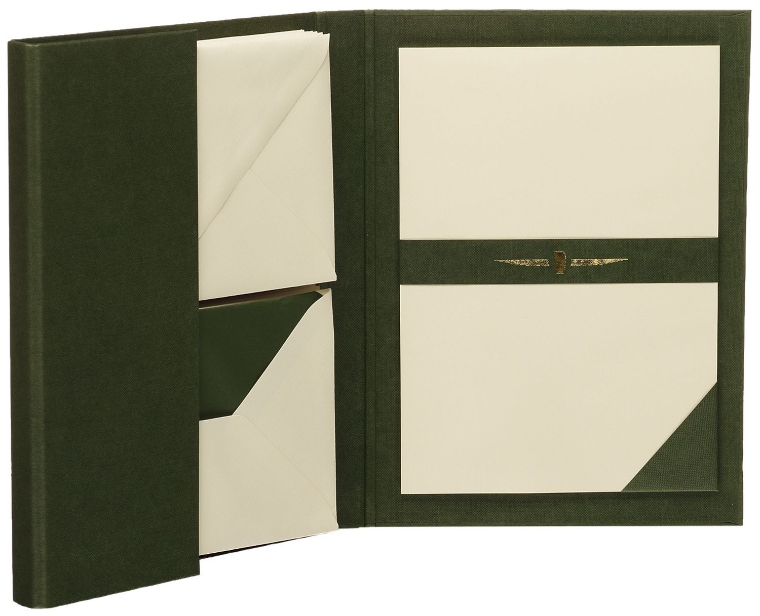 Briefpapiermappe Rössler Paper Royal 1024831008, grün, 25 Blatt DIN A5, 15 Umschläge DIN C6, chamoise gerippt