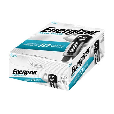 Batterien Energizer Max Plus C E301324104, Baby, R14, LR14, 1,5 V, 20 Stück