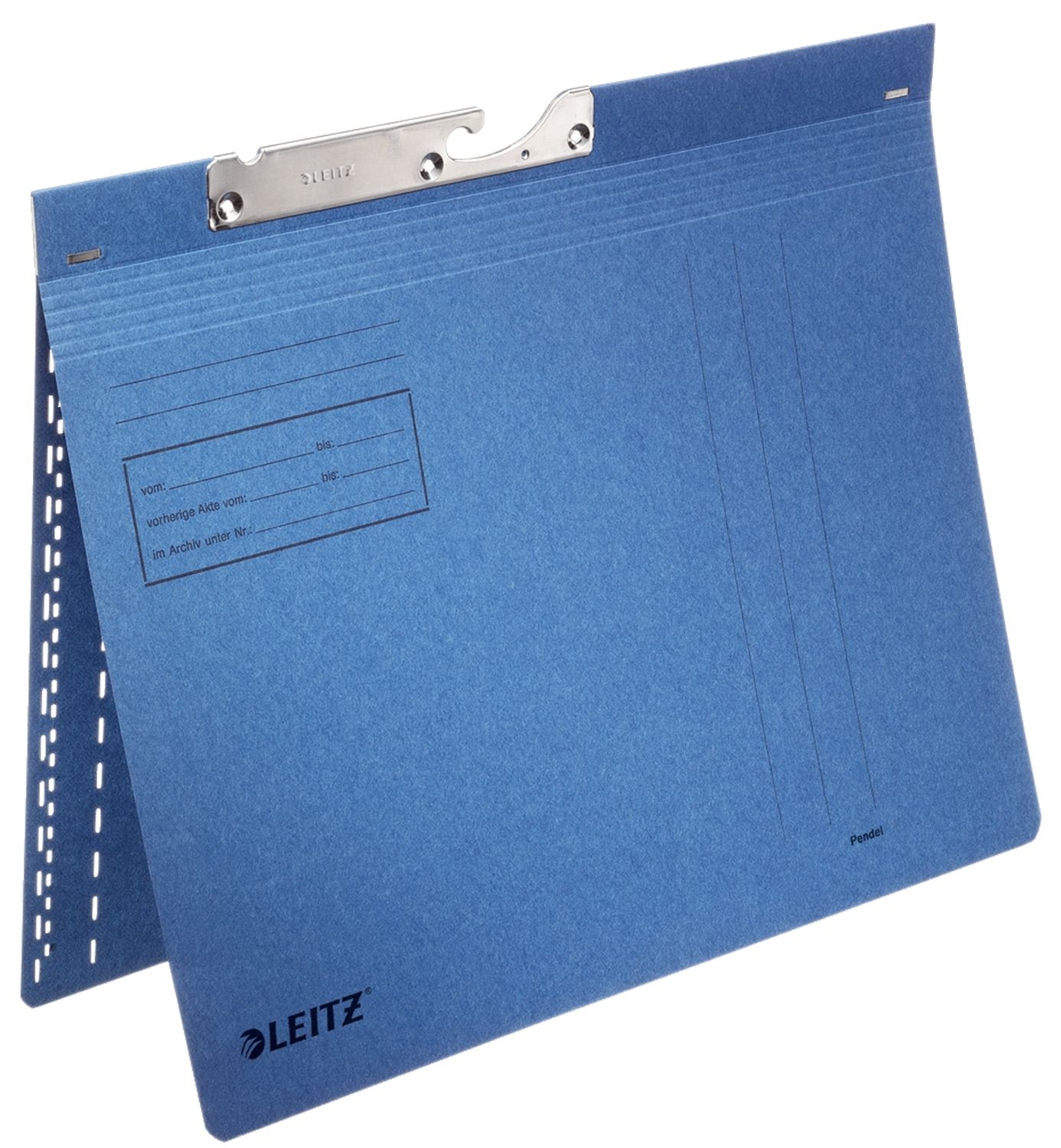 Pendelhefter Leitz 2014-00-35, DIN A4, kaufmännische Heftung, Manilakarton (RC), blau