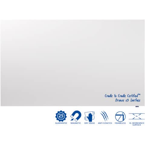 Whiteboard Legamaster Wall-up 7-106112, 200 x 119,5 cm, emalliert, Rahmenlos, waagerechte Wandbefestigung