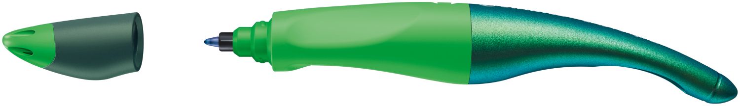 Ergonomischer Tintenroller für Rechtshänder - EASYoriginal Holograph Edition in grün -  Einzelstift - Schreibfarbe blau (löschbar) - inklusive Patrone