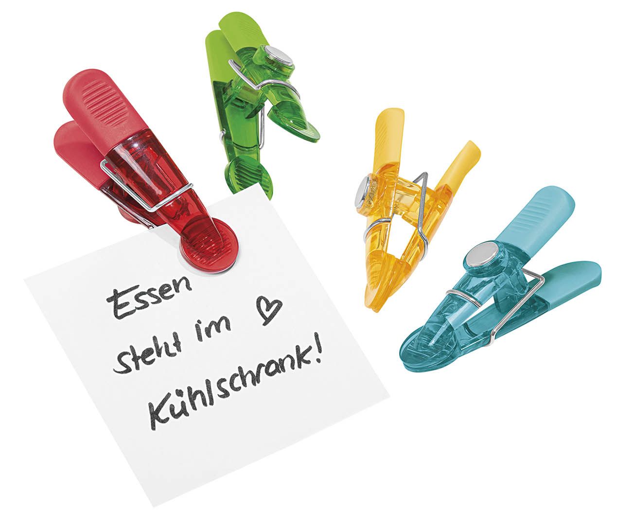 Notizhalter Magnet GLOSSY - 4 Stück, sortiert