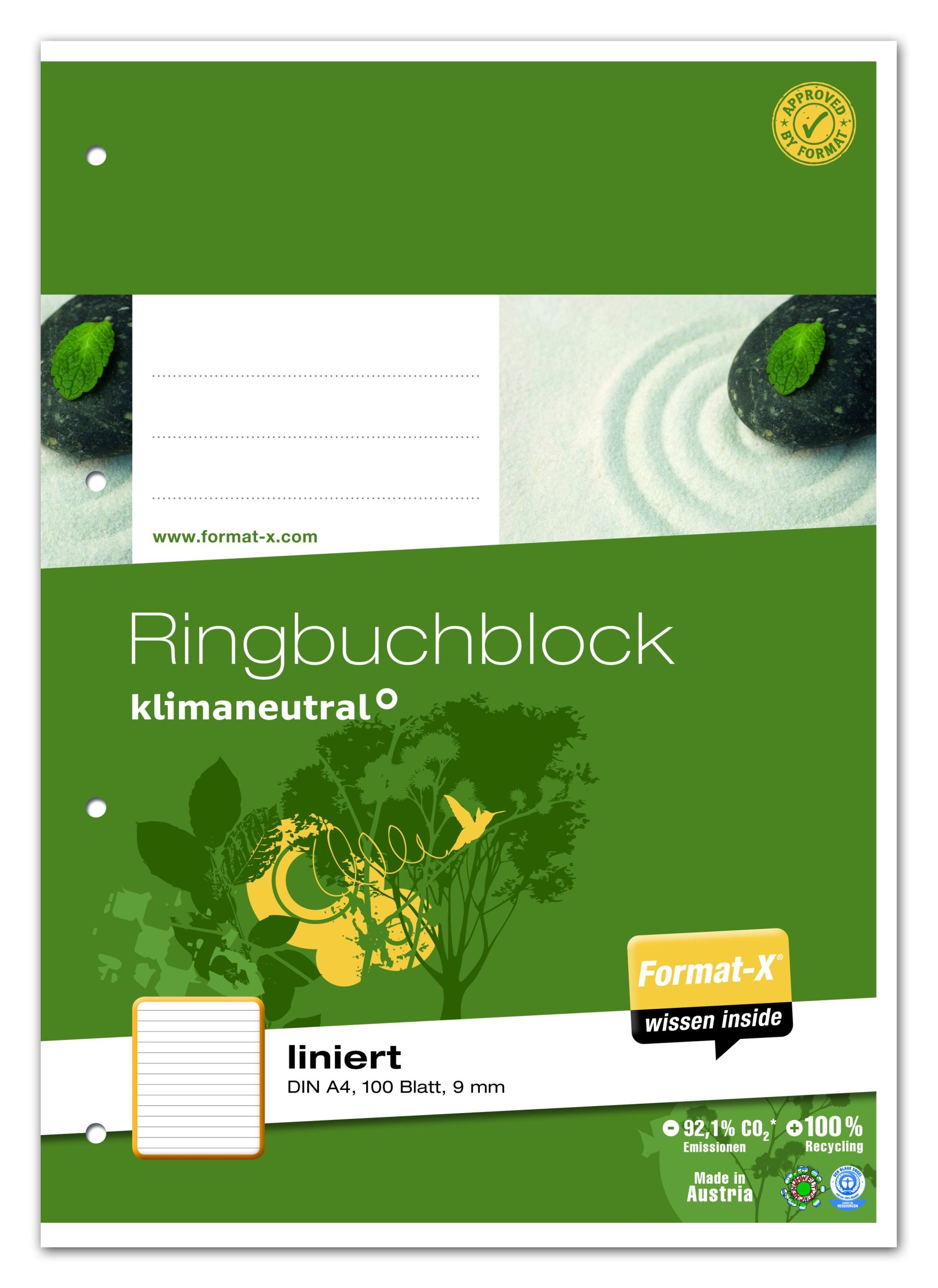 Ringbuchblock - A4, 100 Blatt, 70 g/qm, liniert