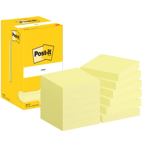 Post-it Haftnotiz Post-it Notes 655, 76 x 127 mm, gelb, 12 x 100 Blatt