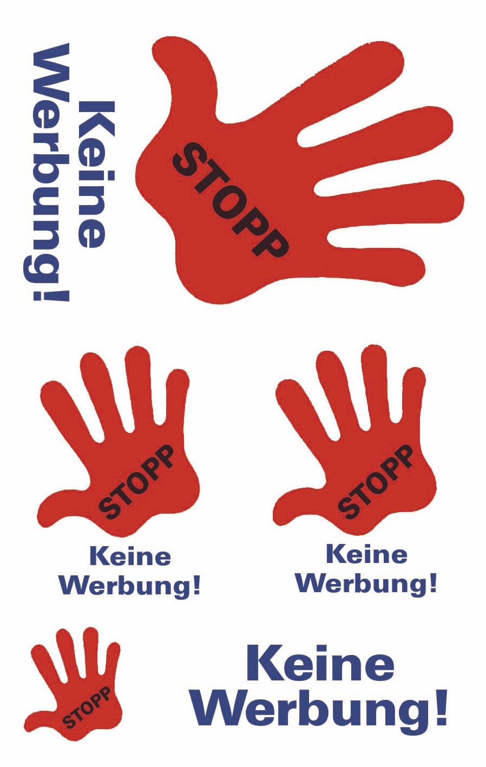 3741 Hinweis-Etikett "Stop-Keine Werbung", Folie, 5 Etiketten