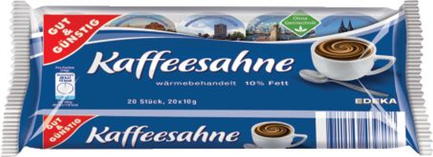 Kaffeesahne 10% - 20 Portionen à 10 g