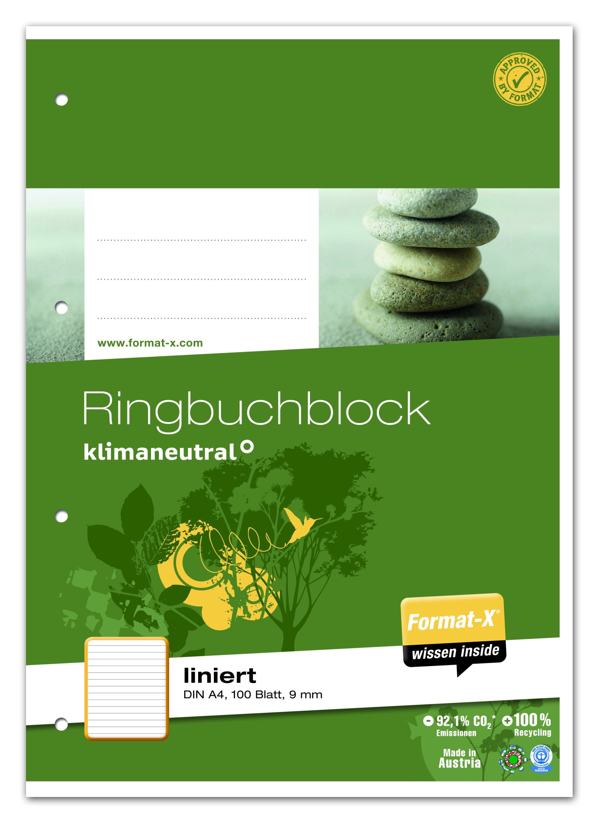 Ringbuchblock - A4, 100 Blatt, 70 g/qm, liniert