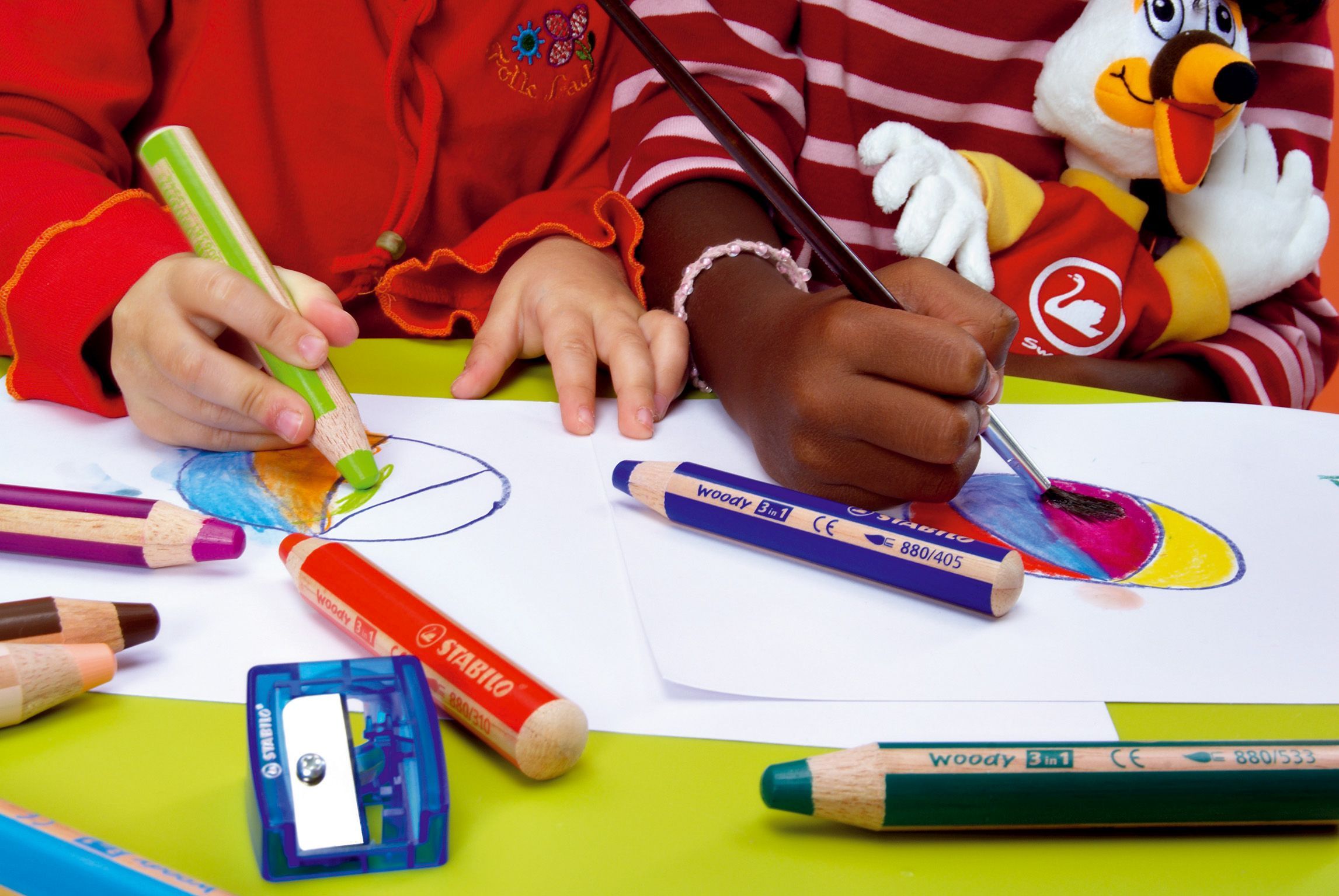 Buntstift, Wasserfarbe & Wachsmalkreide - woody 3 in 1 - Einzelstift - silber