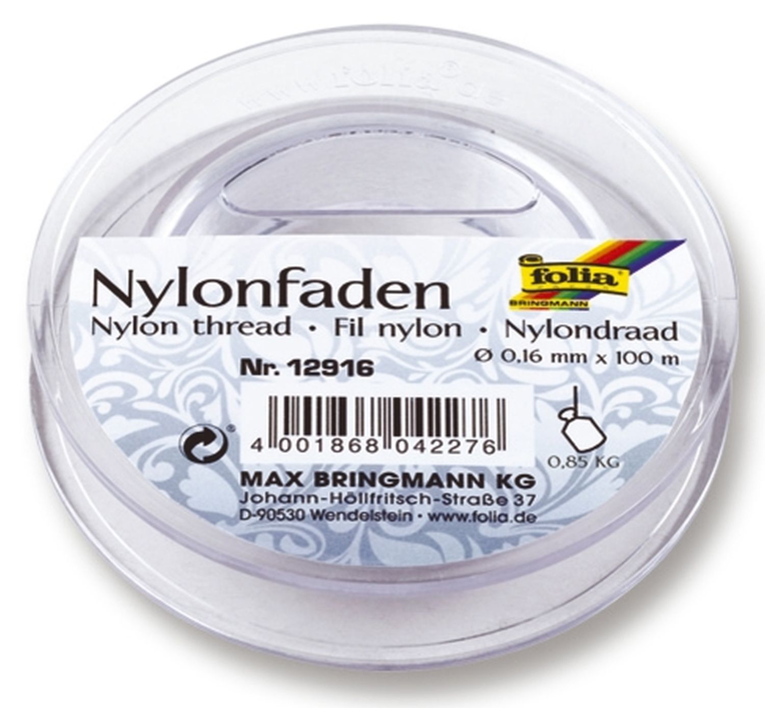 Nylonfaden - 0,16 mm, 100 m Spule