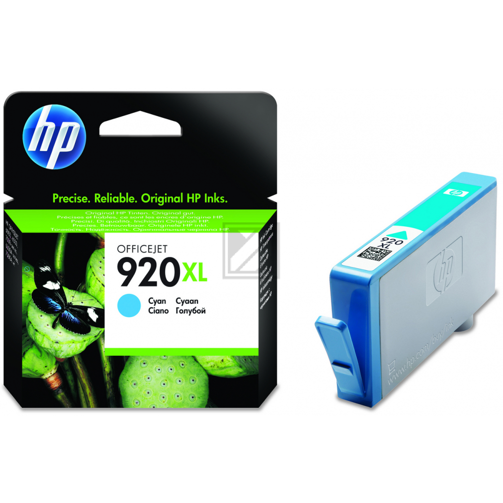 Original Tinte HP 920XL (CD972AE), ca. 700 Seiten, cyan