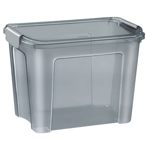 Strata Aufbewahrungsbox Strata 2345040061 mit Deckel, 18 Liter, transparent/grau