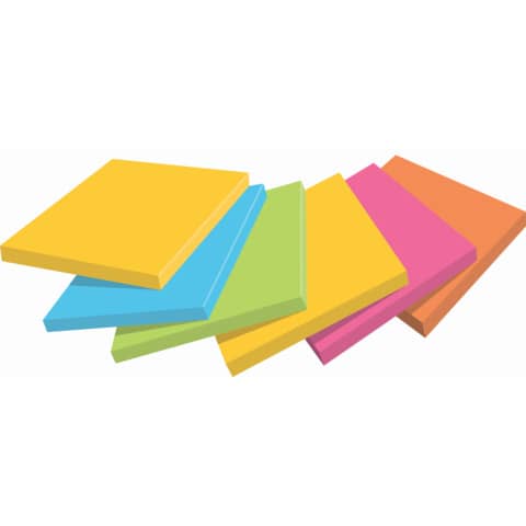 Post-it Haftnotiz Post-it Super Sticky Notes 654-SS-CARN-P8+4, 76 x 76 mm, sortiert, 12 x 90 Blatt