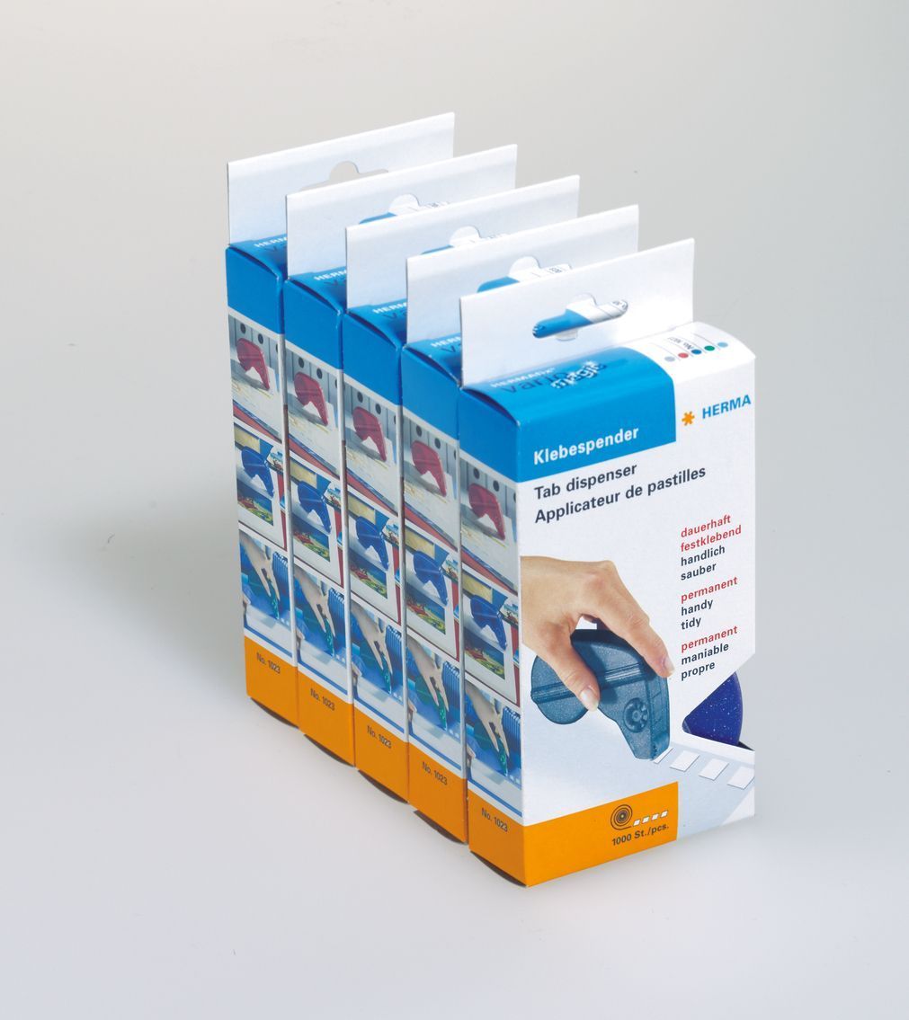 1023 Klebespender Vario - inkl. 1000 selbstklebende Papierstücke, blau