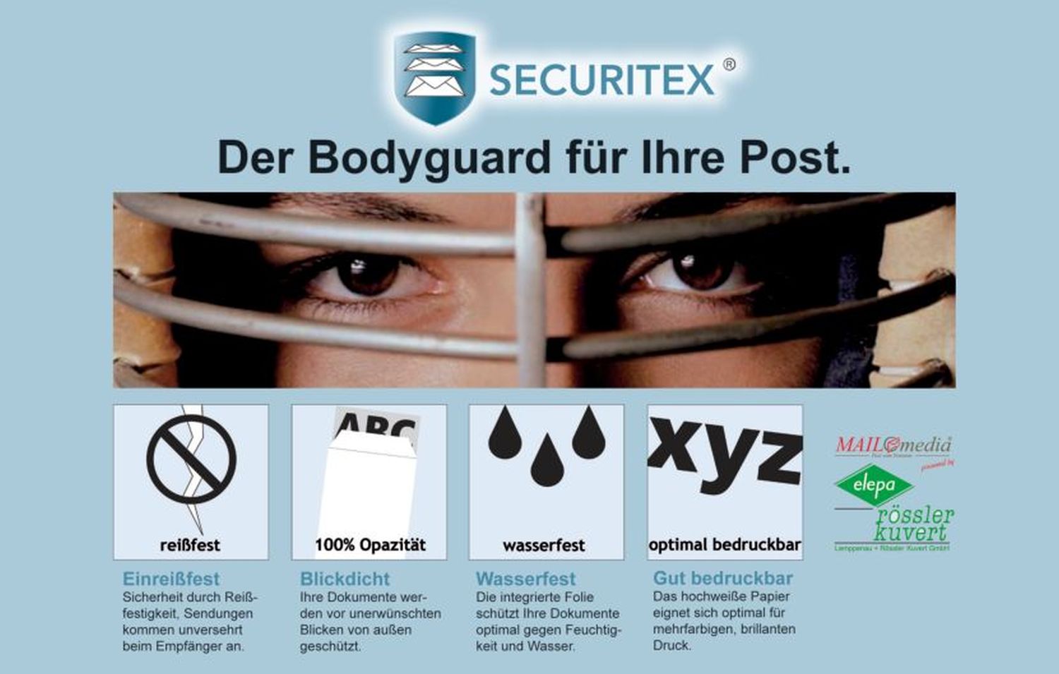 Faltentasche SECURITEX® 30002547, B4, 130 g/qm, haftklebend, 50 mm Falte und Stehboden, 5 Stück