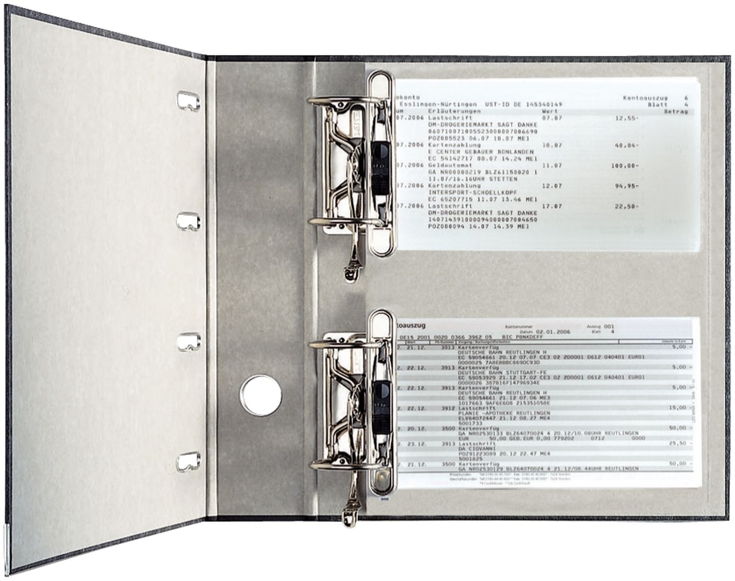 Doppelordner Leitz 1092-00-00 2x A5 quer, Wolkenmamor, breit 75 mm, schwarz