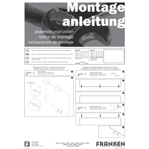 Whiteboard Franken X-tra!Line Emaille SC3210, 300 x 120 cm, emalliert, Alurahmen, senk- oder waagerechte Wandbefestigung