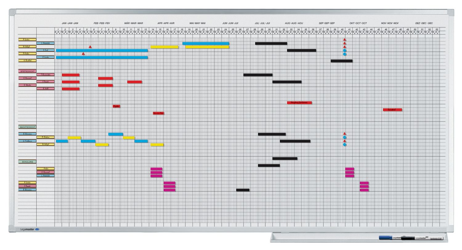 PROFESSIONAL Jahresplaner 12 Monate - 150 x 75 cm, 50 Pers.