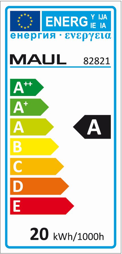 LED Energiesparleuchte MAULoffice silber/schwarz