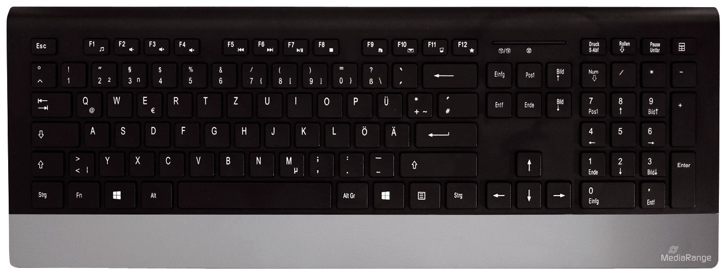 Funk-Tastatur- und Maus-Set HIGHLINE, QWERTZ, schwarz/silber