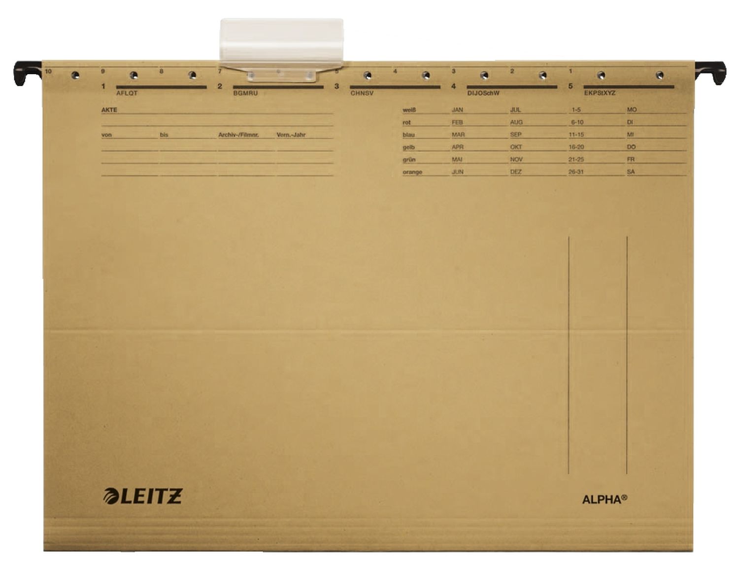 Hängemappe Leitz ALPHA® 1915-00-00, DIN A4, Recyclingkarton 225 g, braun