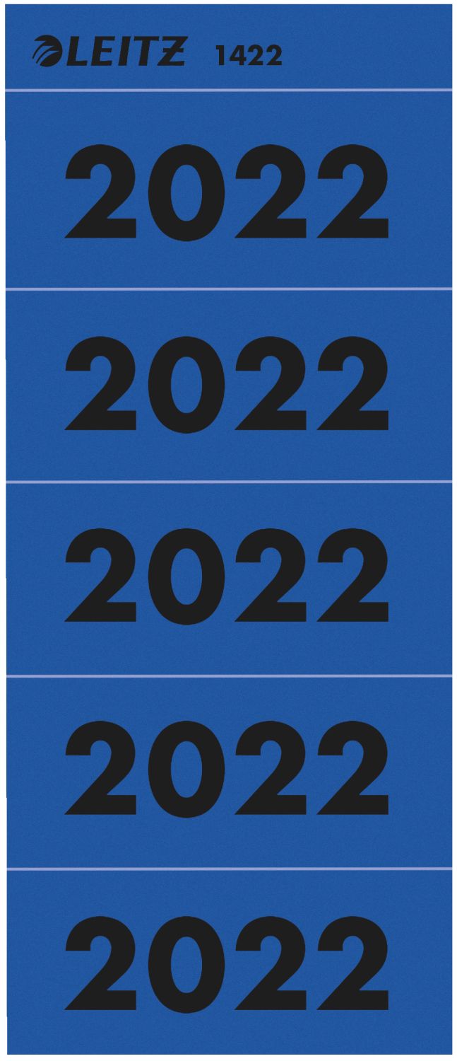 1422 Inhaltsschild 2022 - selbstklebend, 100 Stück, blau