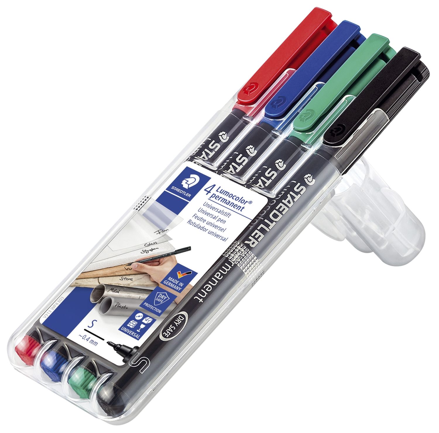 Feinschreiber Universalstift Lumocolor® - permanent, S, 4 Farben