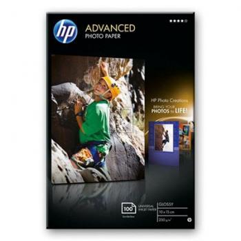 HP (Hewlett Packard) Fotopapier Advanced Q8692A, 10 x 15 cm, weiß, hochglänzend, 250 g/qm, 100 Blatt für Inkjetdrucker