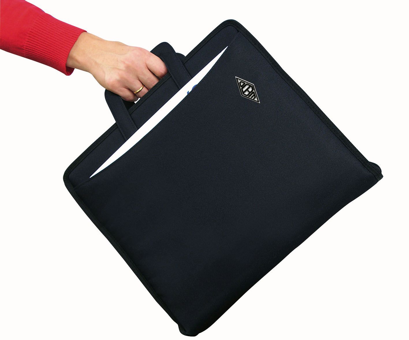 Ordnertasche - A4-Ordner bis 75 mm Rücken, schwarz, Polyester