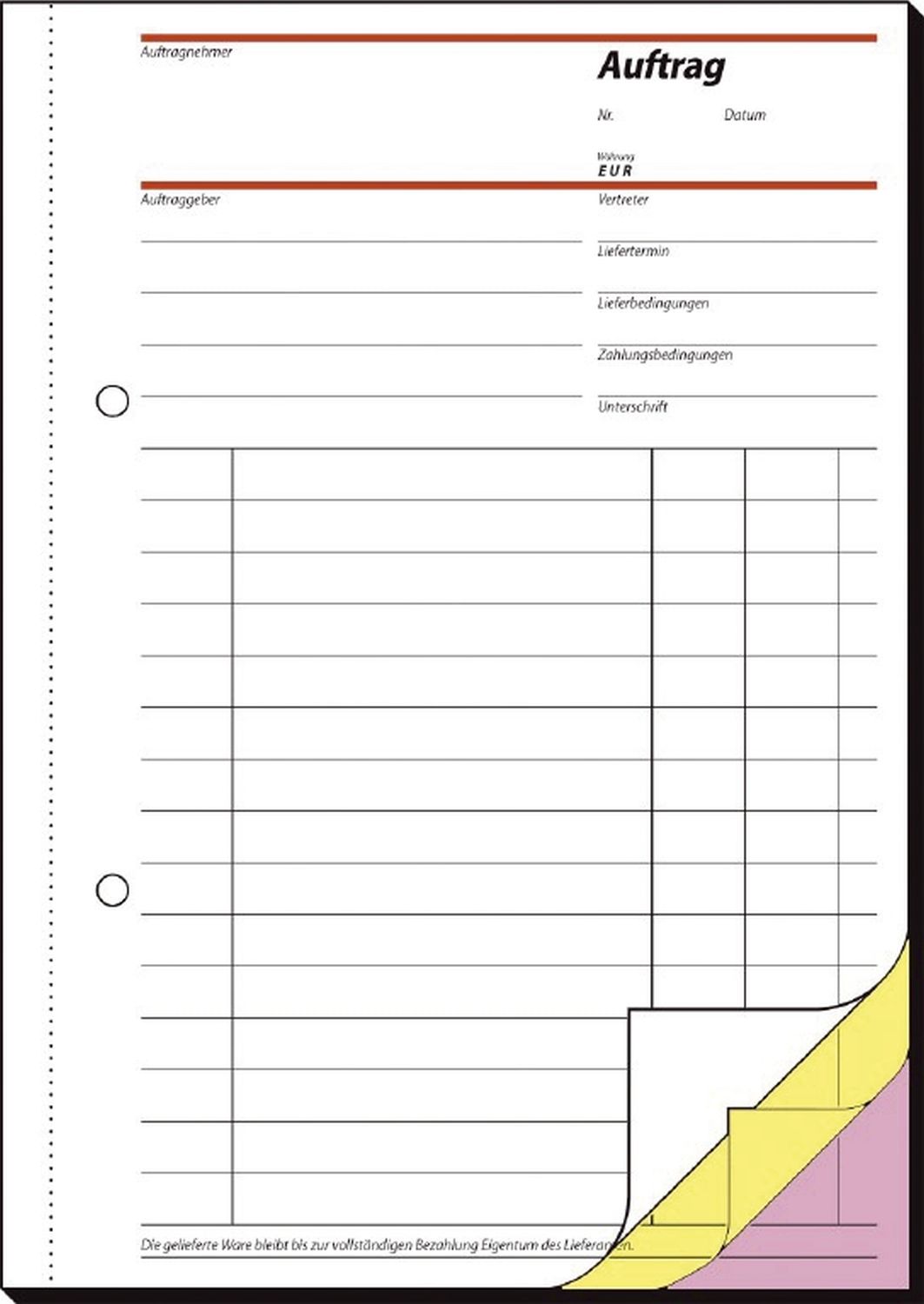 Aufträge - A5, 1., 2. und 3. Blatt bedruckt, SD, MP, 3 x 40 Blatt