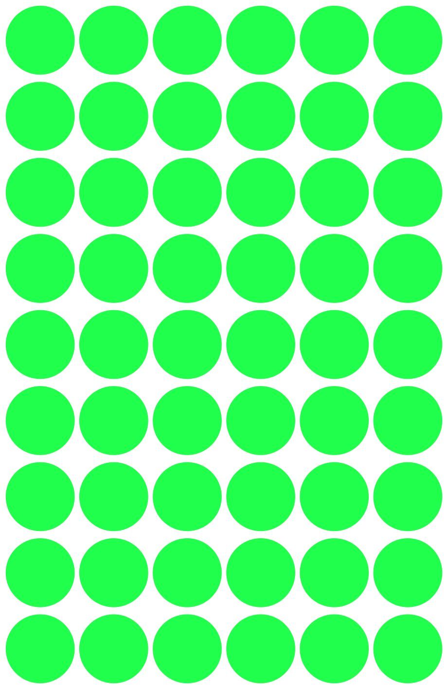 3143 Markierungspunkte - Ø 12 mm, 5 Blatt/270 Etiketten, grün