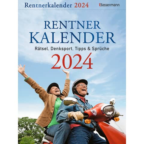 Abreißkalender Bassermann Rentner 4194, Jahr 2024, 1 Tag auf 1 Seite, 16,5 x 22 cm
