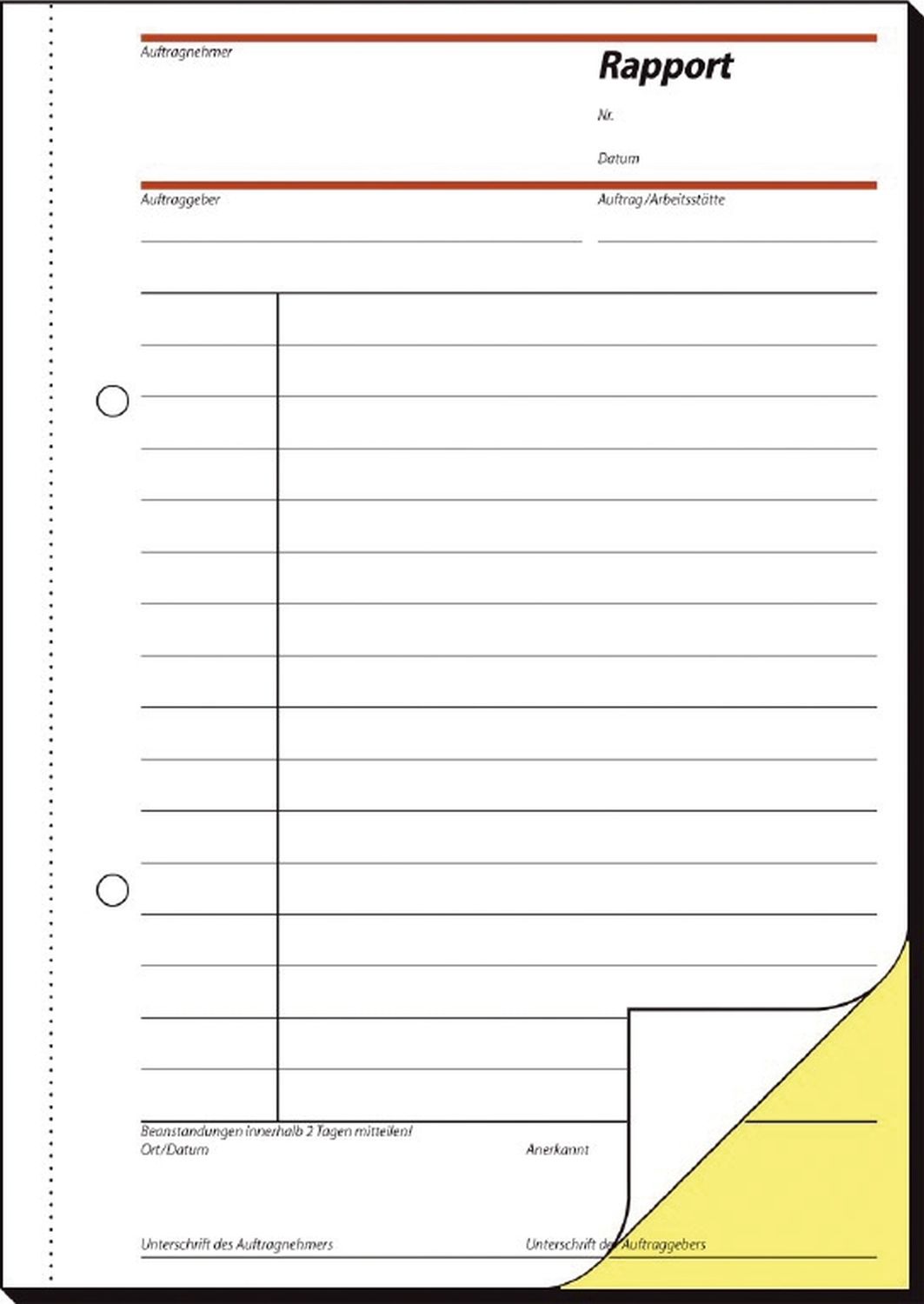 Rapporte - A5, 1. und 2. Blatt bedruckt, SD, MP, 2 x 40 Blatt