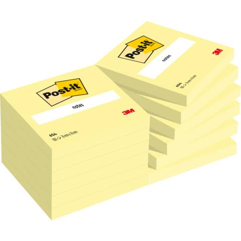 Haftnotiz Post-it Notes 655, 76 x 127 mm, gelb, 12 x 100 Blatt
