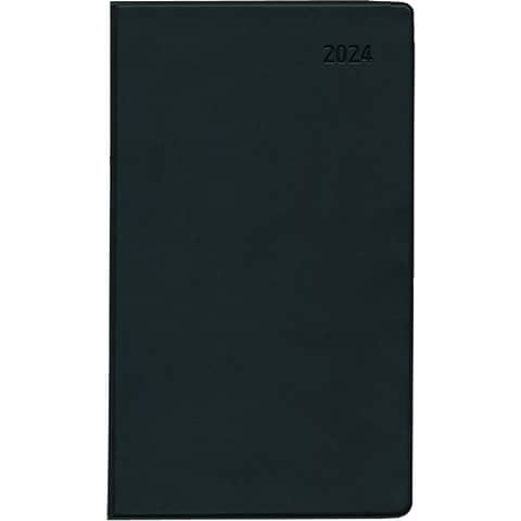 Taschenkalender Zettler 520, 602322, Jahr 2024, 1 Monat auf 2 Seiten, ca. A6 (9,5 x 16 cm), schwarz