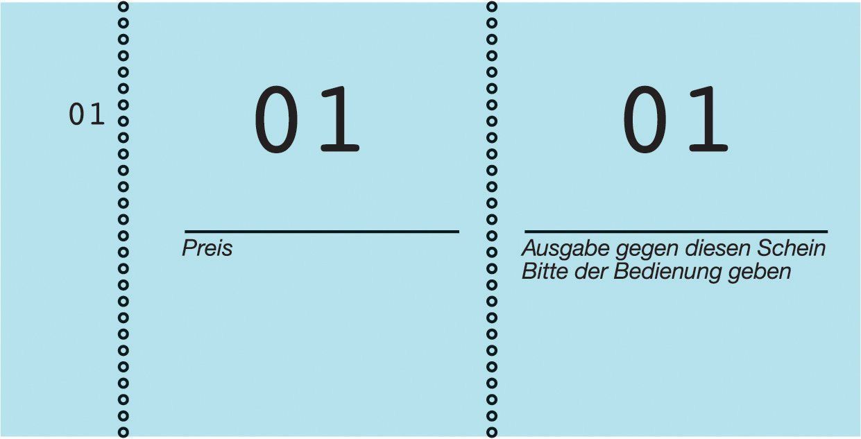 869 Nummernblock - 5-farbig, 10 Blocks nummeriert 1-1000, 2 Blocks je Farbe