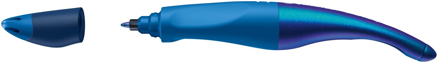 Ergonomischer Tintenroller für Rechtshänder - EASYoriginal Holograph Edition in blau -  Einzelstift - Schreibfarbe blau (löschbar) - inklusive Patrone