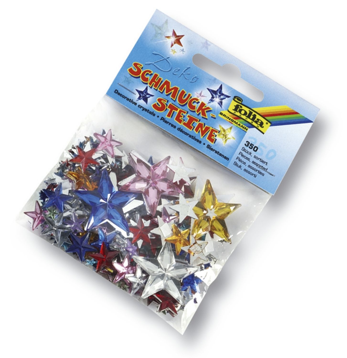 Schmucksteine Sterne - ca. 350 Teile, Größen/Farben sortiert