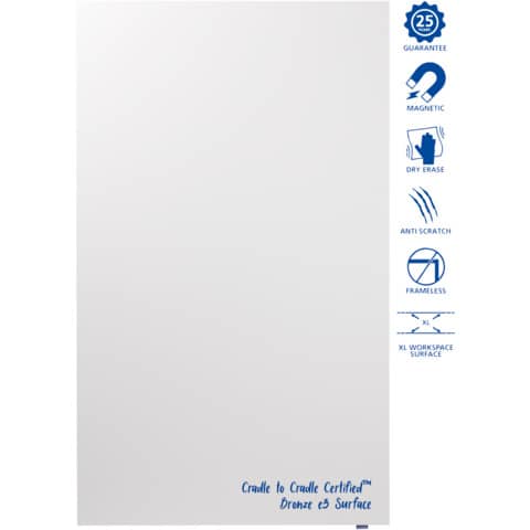 Whiteboard Legamaster Wall-up 7-106121, 119,5 x 200 cm, emalliert, Rahmenlos, senkrechte Wandbefestigung