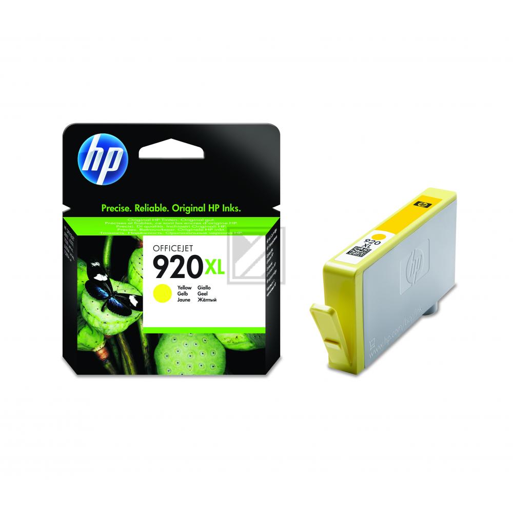 Original Tinte HP 920XL (CD974AE), ca. 700 Seiten, yellow