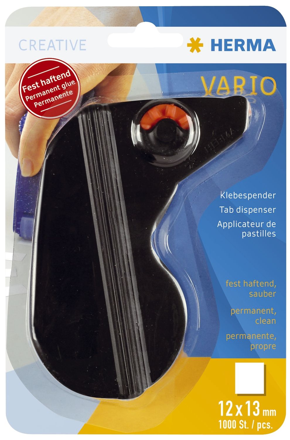 1030 Klebespender Vario - inkl. 1000 selbstklebende Papierstücke, schwarz