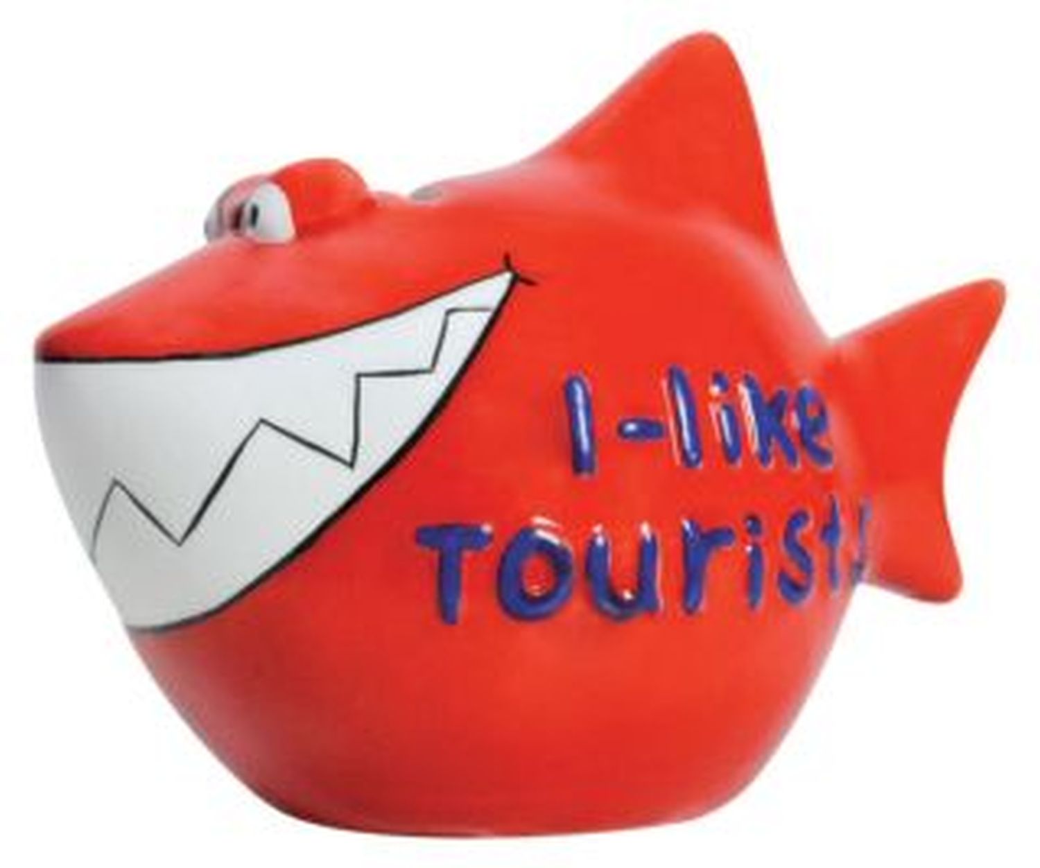 Spardose Hai "I-like-Tourists" - Keramik, klein