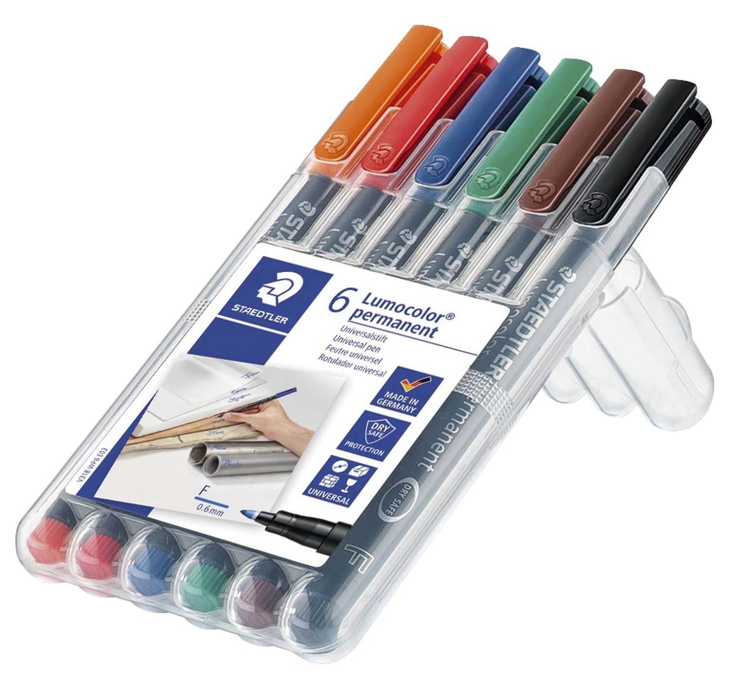 Feinschreiber Universalstift Lumocolor® - permanent, F, 6 Farben