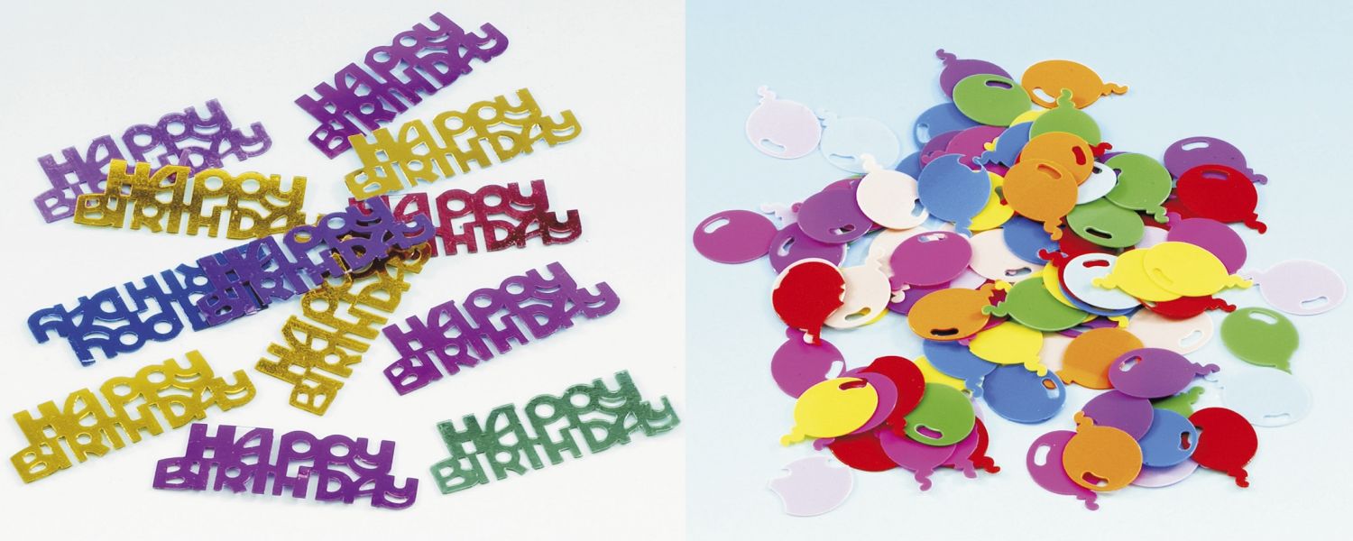 Konfetti Happy Birthday & Luftballons - 15 g, sortiert