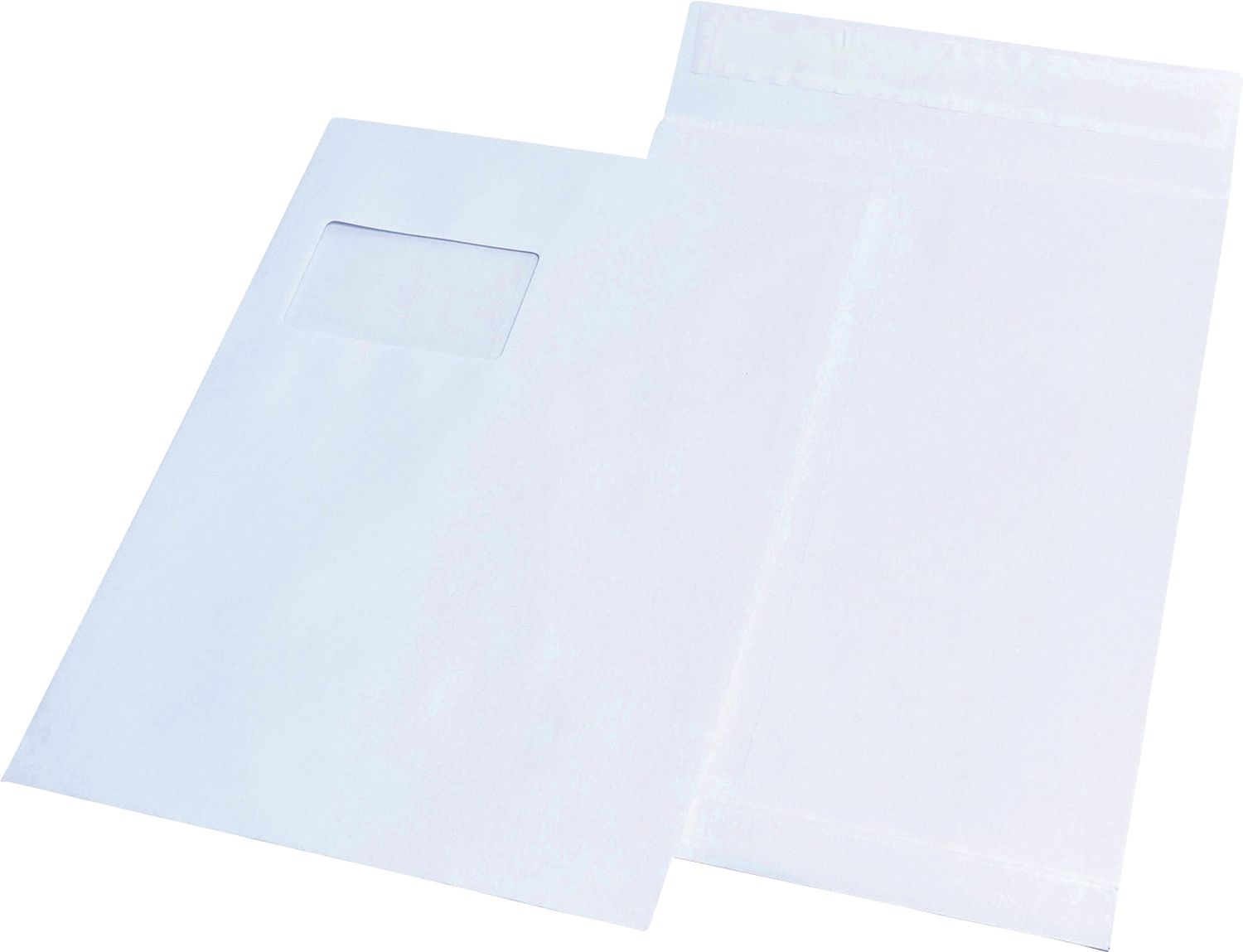 Faltentaschen MAILmedia® 30007635, C4, mit Fenster, mit 20 mm Falte, 120 g/qm, weiß, 100 Stück