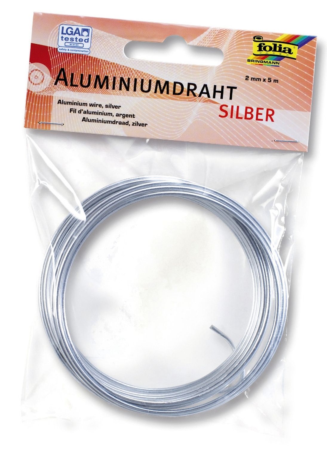 Basteldraht Alu - silber, 2 mm x 5 m