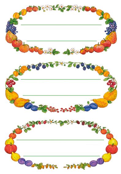 3598 Küchenetiketten Früchtekränze