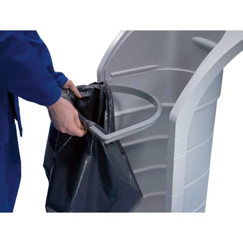 Hailo Mülleimer Heilo ProfiLine WSB Design XXXL 0912-060, 120 Liter, grau