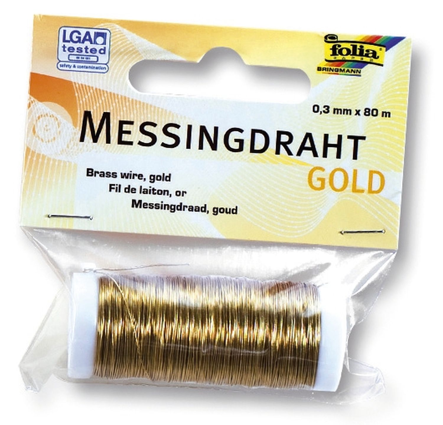 Basteldraht - 0,3 mm, Messing goldfarben