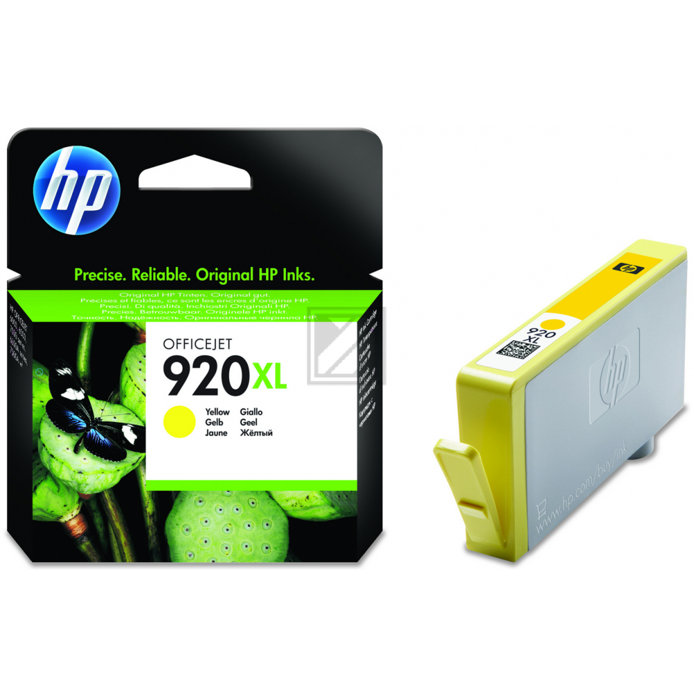 HP (Hewlett Packard) Original Tinte HP 920XL (CD974AE), ca. 700 Seiten, yellow