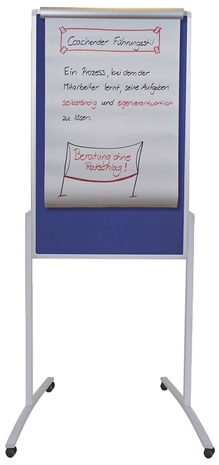 Multifunktionstafel PRO - 78 x 125 cm, blau/Filz, weiß/lackierte Schreiboberfläche